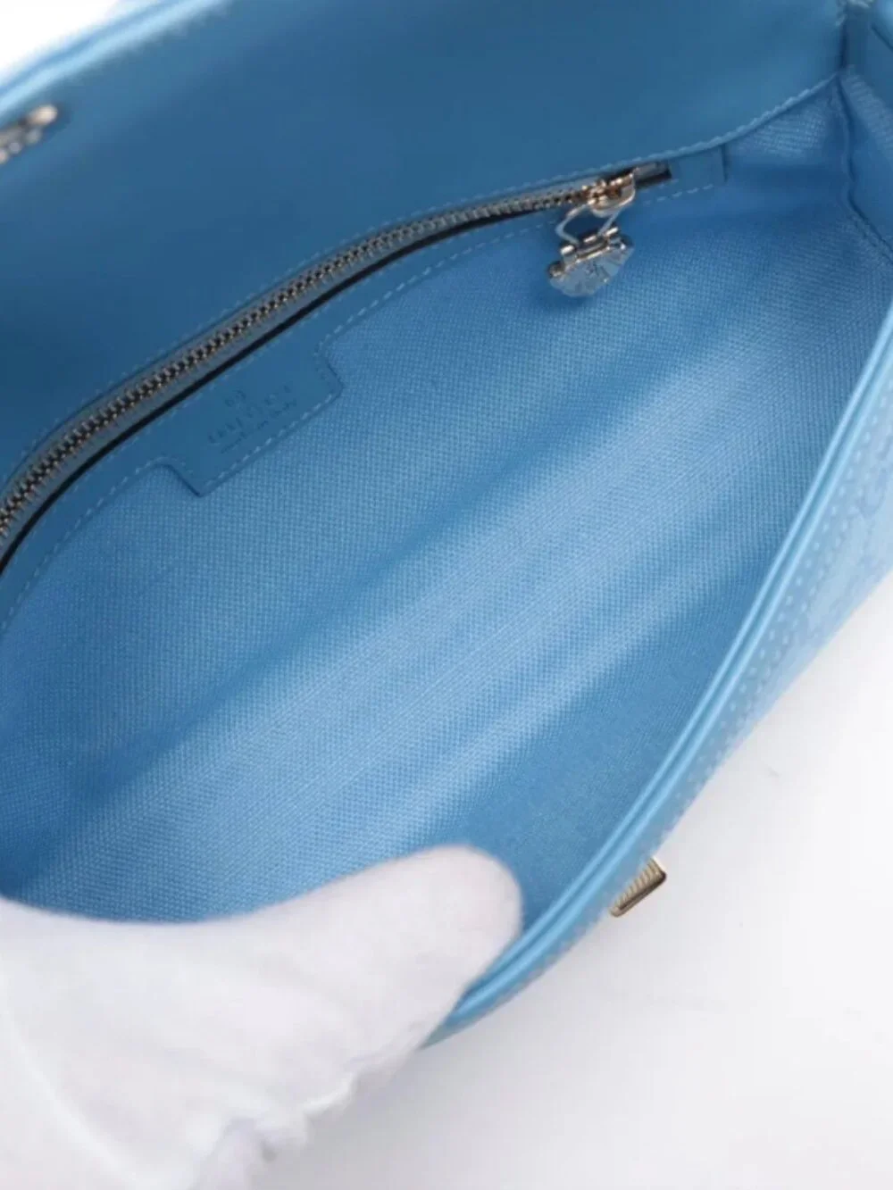 Gucci GG Canvas Leather Shoulder Bag Blue - Picture 7 of 10